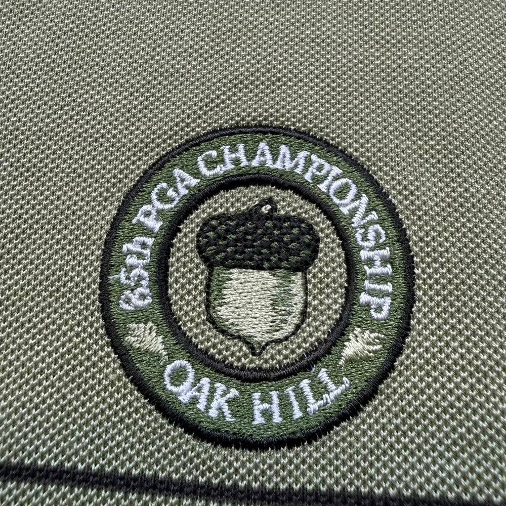 Adidas Polo Shirt Men Large Green 85th PGA Championship Oak Hill Golf‎ Sport Top
